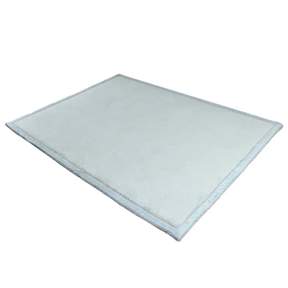 Tatami Memory Foam Mat Baby Playmat Coral Velvet Relaxing Pad Crawling Non Slip Home Thick Carpet Play Area 150x200x3cm for Nursery Baby Toddler Gray - Image 1