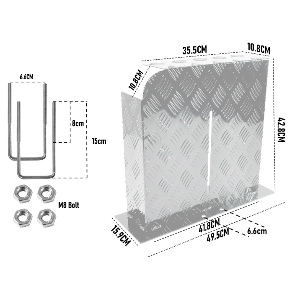 Alpen Outdoor Base Mount 2mm Thickness Aluminium Diesel Heater Fuel Tank Cover Left for 10L 15L Fuel Tank Silver - Image 8