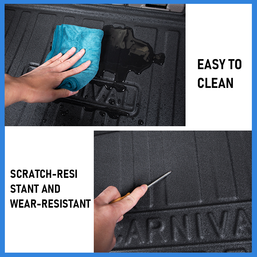 Cargo Mat Kia Carnival 2021-2023 Boot Liner Frunk Mat TPE Cargo Liner All Weather TPE Mat Accessories Rear Trunk Mat Water Proof - Image 7