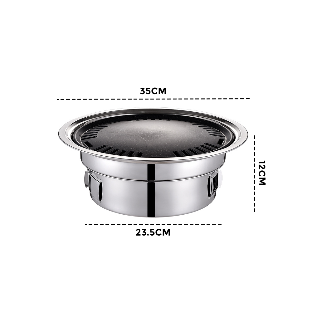 Portable Multifunctional Charcoal Barbecue Grill 13 Inch Stainless Steel BBQ Camping Grill Stove Tabletop Smoker Grill for Outdoor Indoor Picnic - Image 8