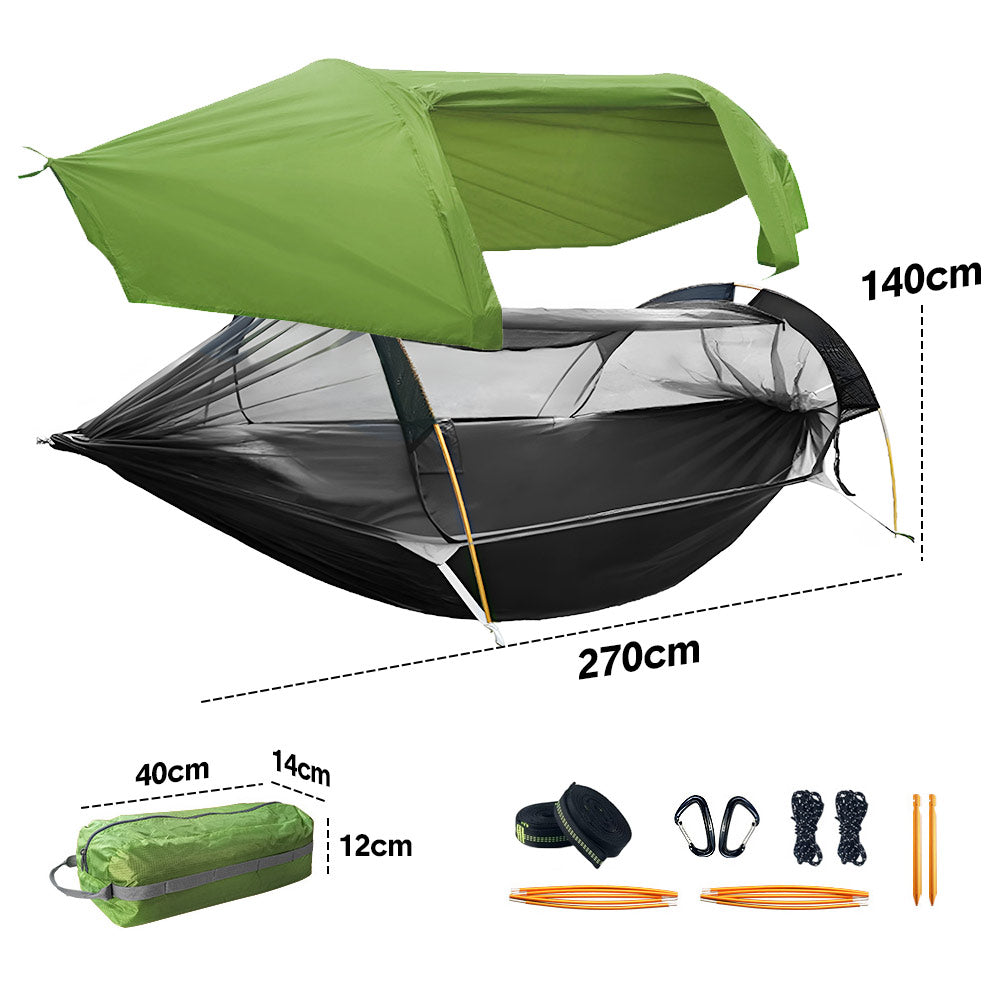 Hammock Tent Outdoor Double Portable Multi-Functional Waterproof Hammock Parachute Camping Hanging Bed 270x140cm with Anti Mosquito Net and Storage Bag - Image 7