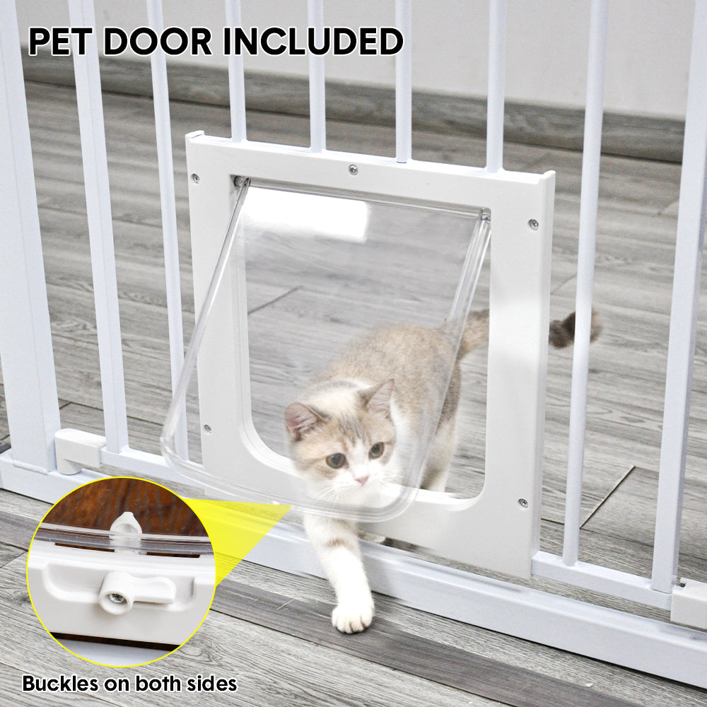 Alston 76cm Tall Baby Pet Security Gate Safety Adjustable Width with Cat Door for House Doorways Stairs Guard Extension Part Width 12cm/24cm Wall Mount - Image 6