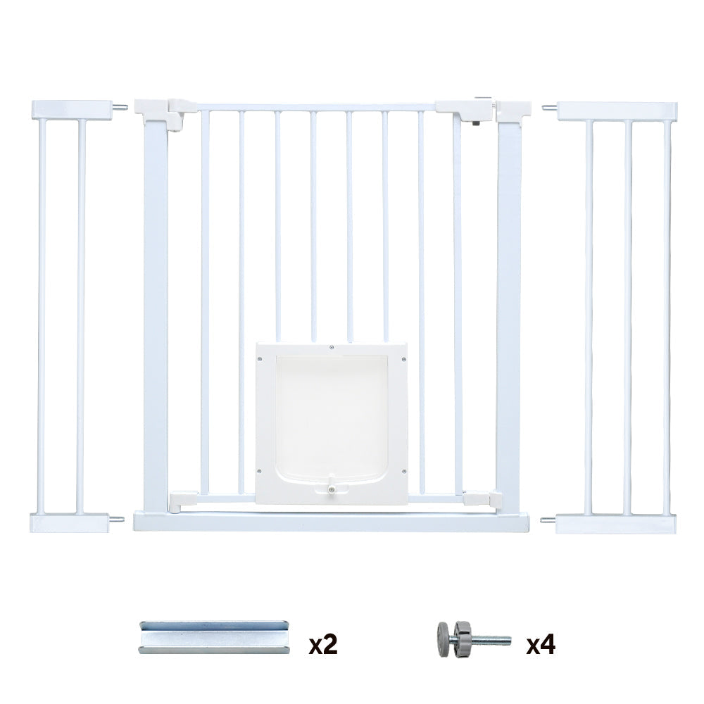 Alston 76cm Tall Baby Pet Security Gate Safety Adjustable Width with Cat Door for House Doorways Stairs Guard Extension Part Width 12cm/24cm Wall Mount - Image 7