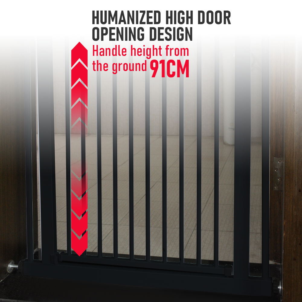 Alston Extra Tall 150cm Baby Pet Security Gate Balck Safety Gate Easy Fit Fence Two Way Opening No Drill Needed - Image 8
