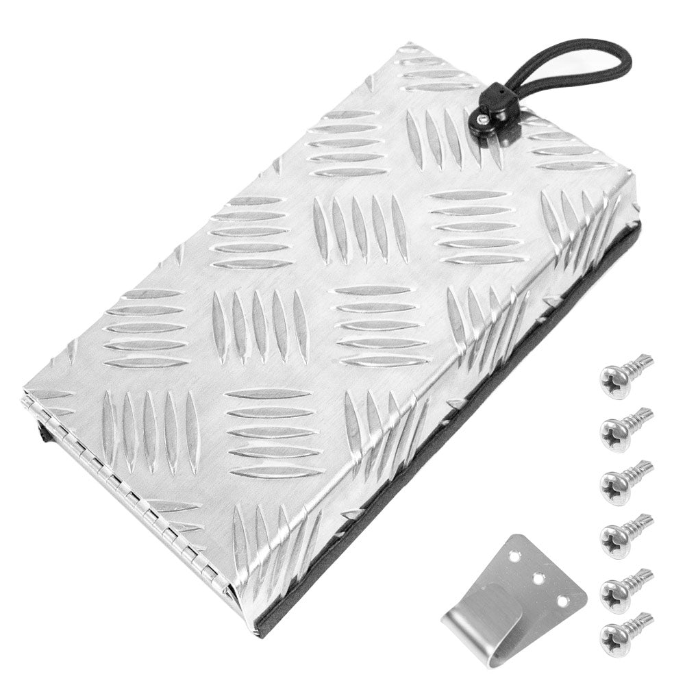 Truma Cowl Cover Silver Universal Aluminum Checker Plate External Flue Vent Spraying Console Replacement Part Fits Truma Water Heater 27x15x4cm - Image 1