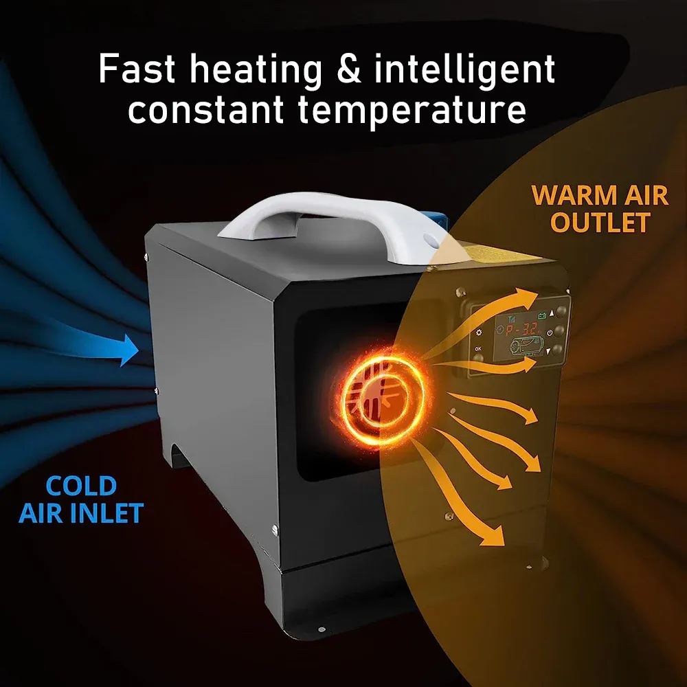Diesel Air Heater 12V 8KW Tank Portable Heater Thermostat With Remote Control and LCD Display for Car Truck Boat RV Campers Caravan Motorhome - Image 6