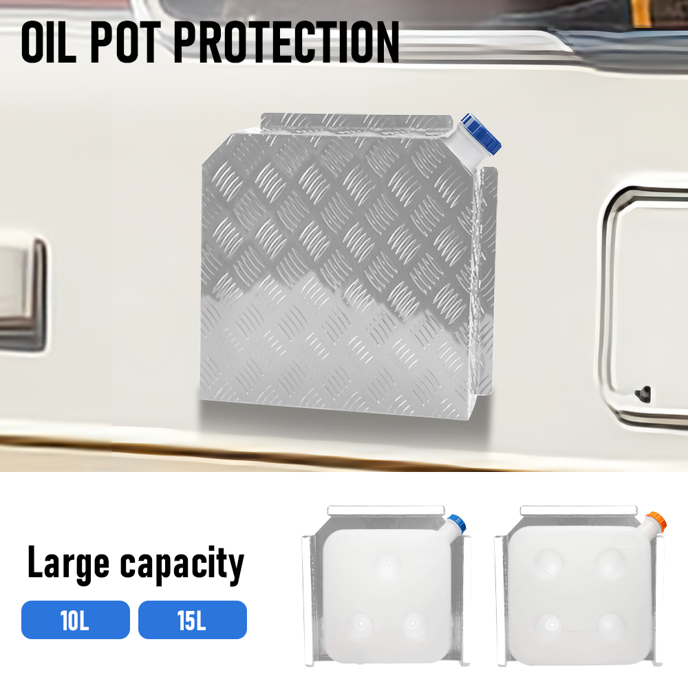 Aluminum Caravan Diesel Heater Bracket Silver 2mm Thickness Fuel Tank Cover Double Left/Right Base 10L/15L for Caravan Trailer Toolbox Silver - Image 3
