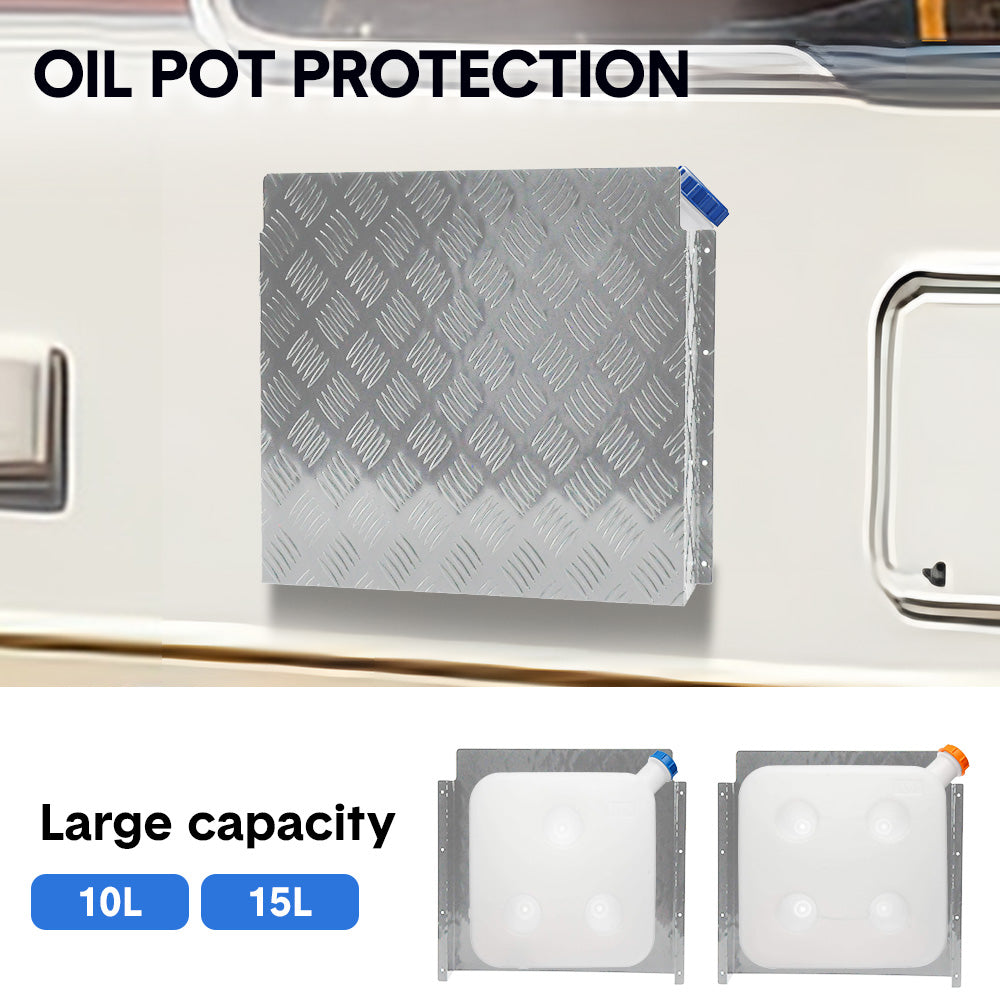 Diesel Tank Cover Silver Gas Tank Bracket 2mm Thickness Aluminium Tank Mounting Holder Fit for 10L/15L Tank for Caravan Trailer Toolbox Left Right - Image 3