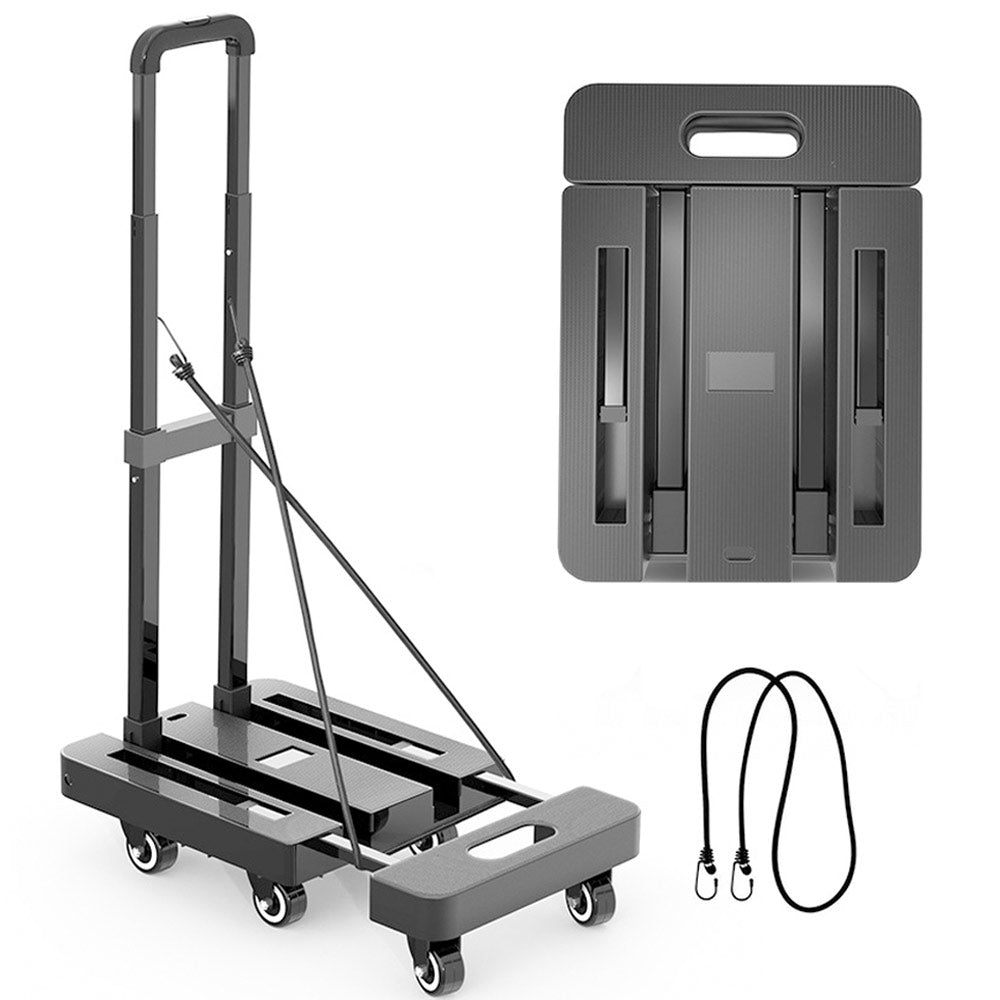 6-Wheel Folding Hand Truck Heavy Duty 227kg Capacity Collapsible Trolley with Elastic Strap Triple-Axle All-Terrain Design Moving RV Camping Warehouse - Image 1