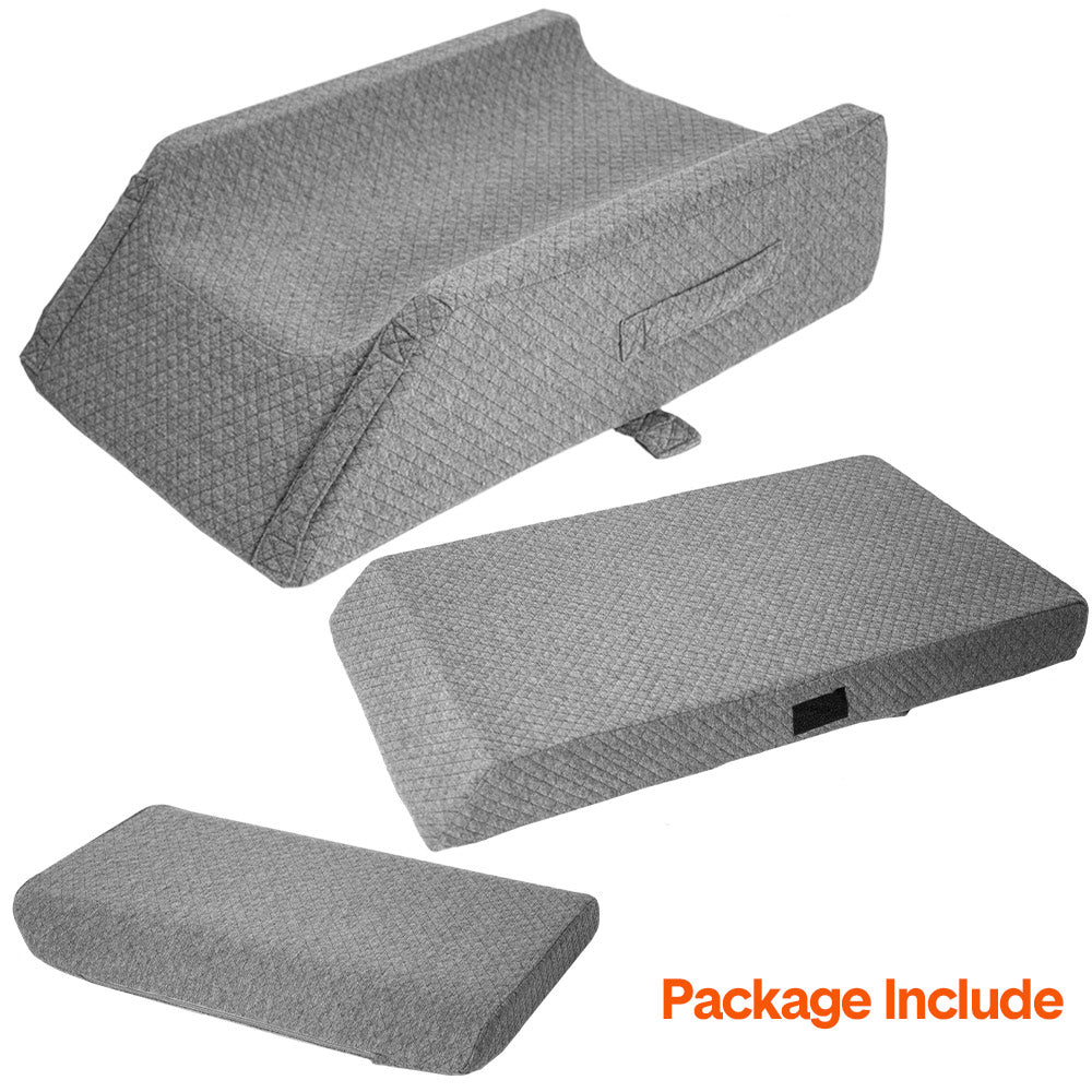 Leg Wedge Ergonomic Booster 3-Height Adjustable Memory Foam Leg Support Pillow with Washable Cover for Ankle Foot Rest Surgery Recovery and Pain Relief - Image 6