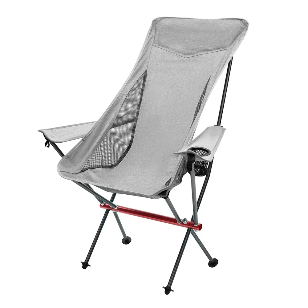 Ultra-Light 1.5KG Portable Folding Rock Camping Chair No Tools Setup 150kg Capacity Heat-Resistant Oxford Fabric Armrests Design with Side Pockets - Image 1