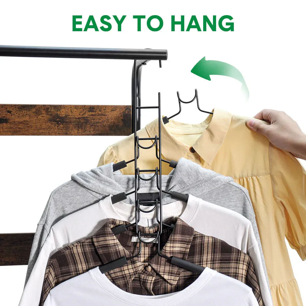 8 Sets Magic Clothes Hangers Detachable 5-in-1 Multilayer Carbon Steel Coat Hanger with Anti-Slip Foam Sleeves Space Saving for Wardrobe Closet Storage - Image 3