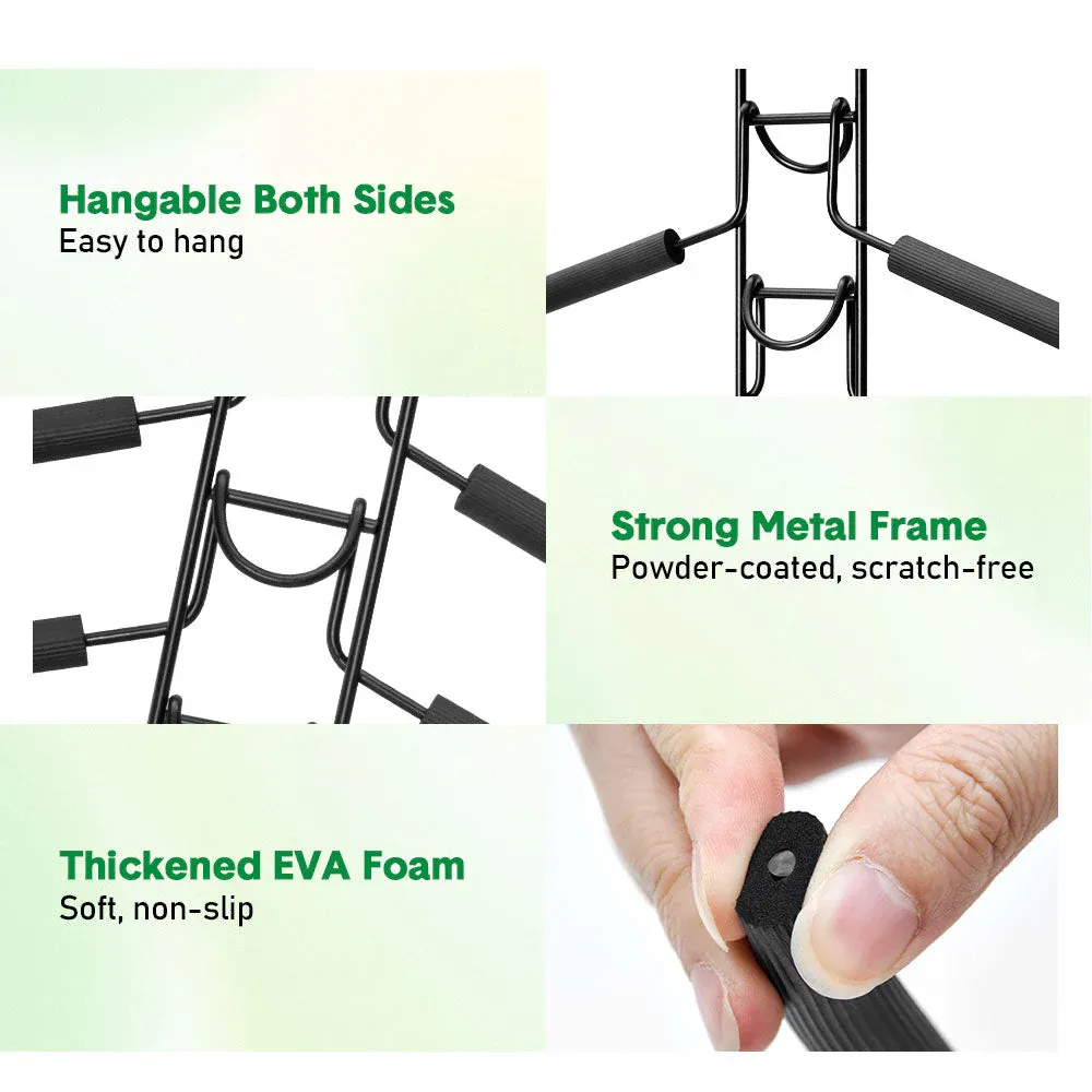 8 Sets Magic Clothes Hangers Detachable 5-in-1 Multilayer Carbon Steel Coat Hanger with Anti-Slip Foam Sleeves Space Saving for Wardrobe Closet Storage - Image 4