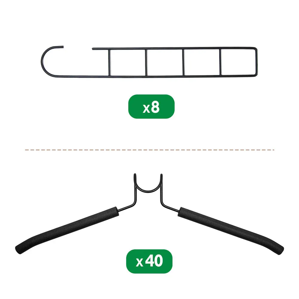 8 Sets Magic Clothes Hangers Detachable 5-in-1 Multilayer Carbon Steel Coat Hanger with Anti-Slip Foam Sleeves Space Saving for Wardrobe Closet Storage - Image 6