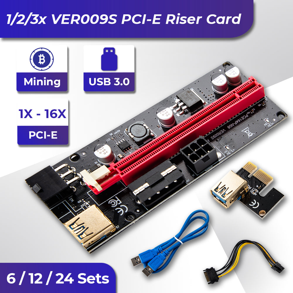PCIe 1X-16X Riser Extender Kit for Aussie Crypto Miners Gold-Plated Zero Signal Loss 6-Pack Mining Rig with 60cm USB3 Cables Fixed Buckle Stable Power - Image 3