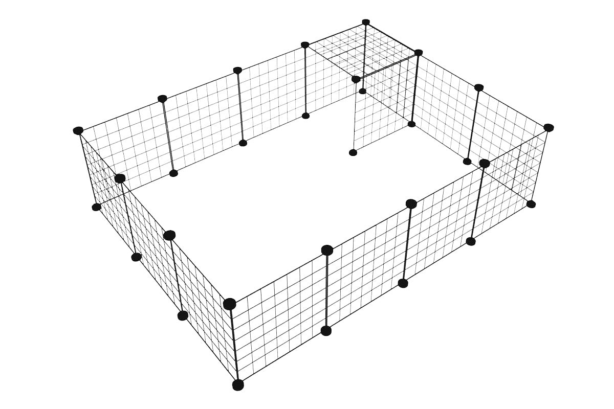 Pet Playpen Foldable Metal Pet Cage Enclosure Puppy Fence 16 Panels with Connection Clips for Small Animal Puppy Rabbit Kitten Turtle Indoor Outdoor Black - Image 1