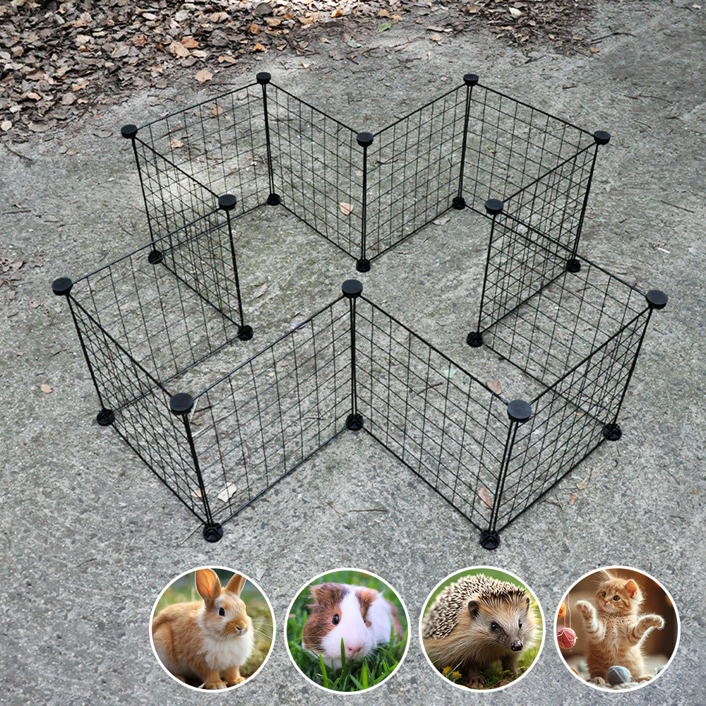 Pet Playpen Foldable Metal Pet Cage Enclosure Puppy Fence 16 Panels with Connection Clips for Small Animal Puppy Rabbit Kitten Turtle Indoor Outdoor Black - Image 5