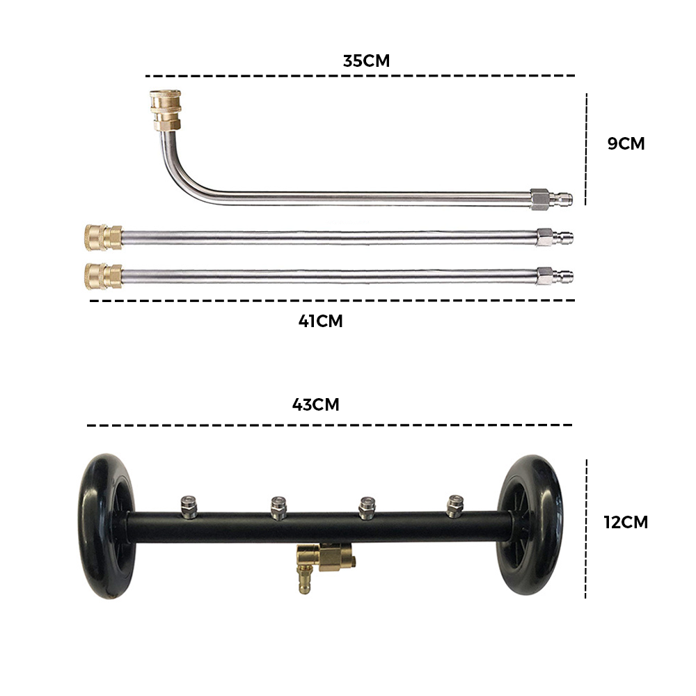 Alston Pressure Water Spray Car Undercarriage Cleaner Washer Max 4000PSI Chassis Washer Surface Cleaner 1/4 Quick Connector with Wands for Car Ground Cleaning - Image 6