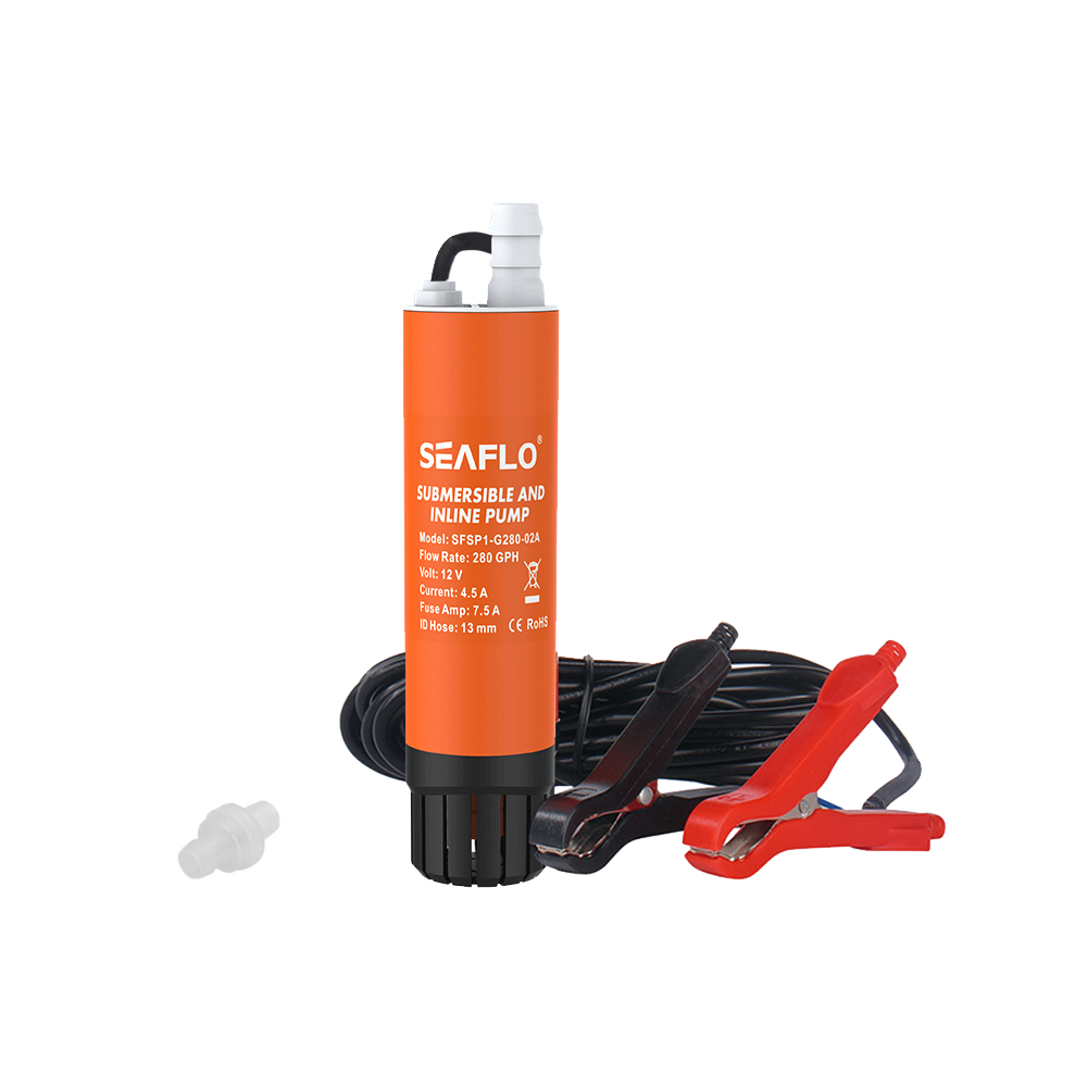 SEAFLO Submersible Inline Pump 12V 280GPH Transfer Pump Water Resistant High Pressure Washing Water Diesel Pump For RV Marine Boat Caravan - Image 1