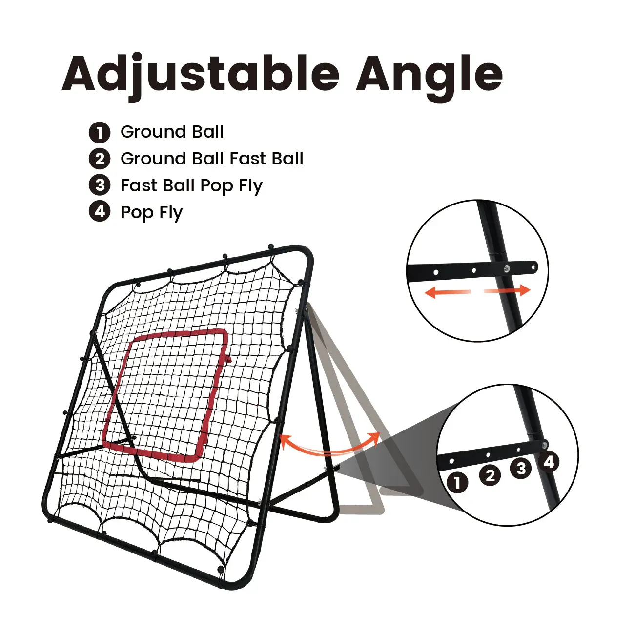 1m Football Rebounder Net Soccer Training Kickback Target Bounce Wall Detachable Metal Frame and PE Net For Passing Shooting Practice Sports Skills Trainer - Image 6