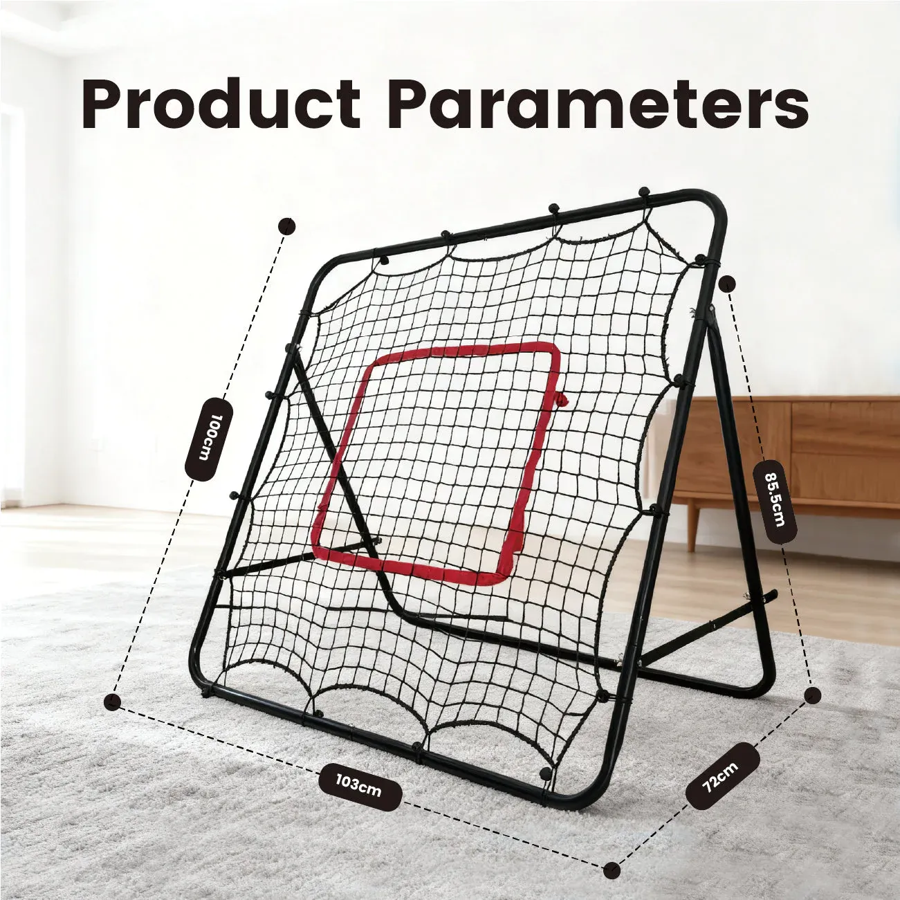 1m Football Rebounder Net Soccer Training Kickback Target Bounce Wall Detachable Metal Frame and PE Net For Passing Shooting Practice Sports Skills Trainer - Image 7