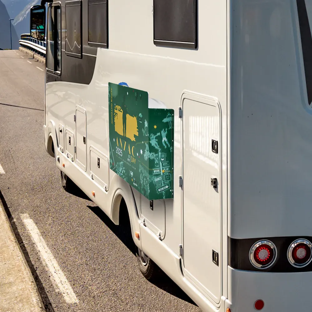 Alpen Outdoor Diesel Tank Cover Silver Gas Tank Bracket 2mm Thick Aluminium Tank Mounting Holder Fit for 10L/15L Tank for Caravan Trailer Toolbox Left Right ANZAC Green - Image 3