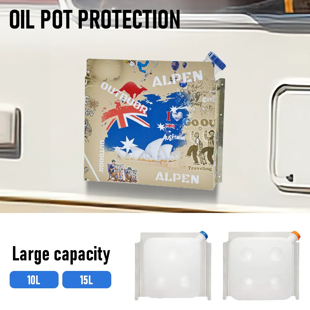 Alpen Outdoor Diesel Tank Cover Silver Gas Tank Bracket 2mm Thick Aluminium Tank Mounting Holder Fit for 10L/15L Tank for Caravan Trailer Toolbox Left Right AU Flag - Image 4