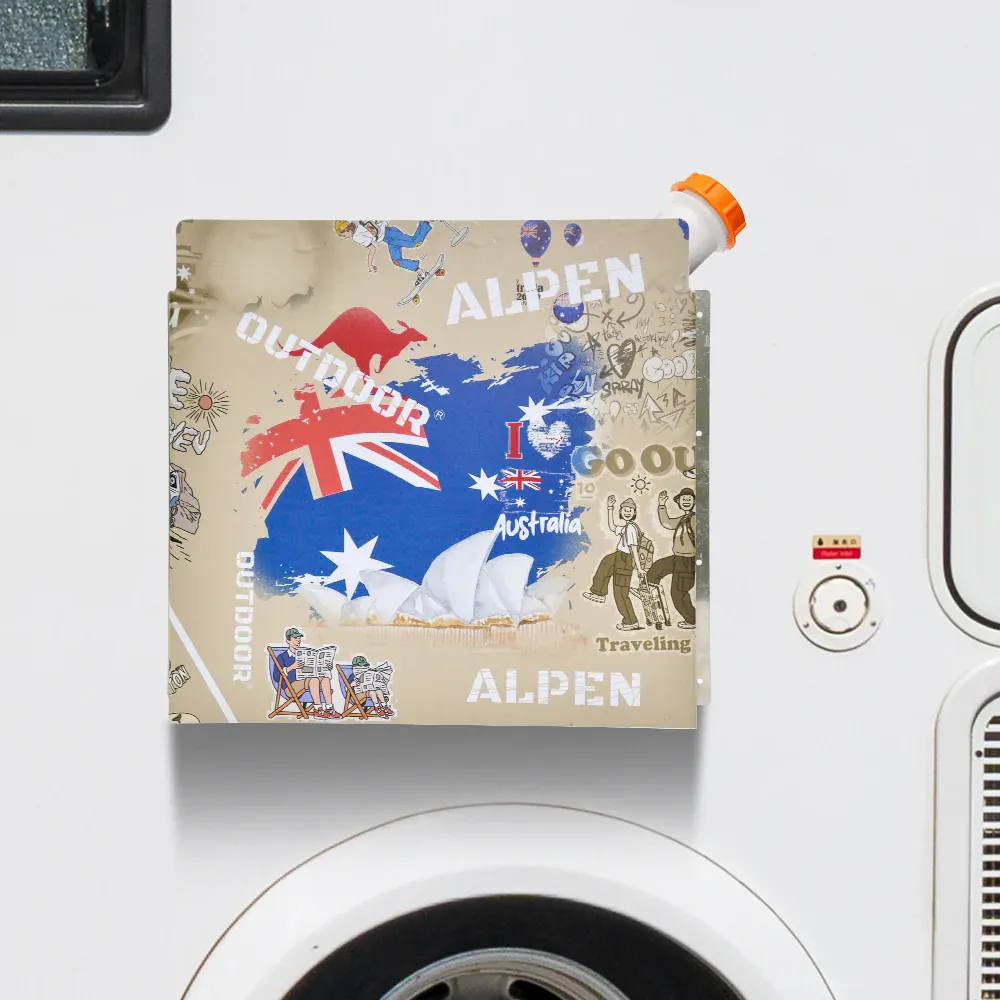 Alpen Outdoor Diesel Tank Cover Silver Gas Tank Bracket 2mm Thick Aluminium Tank Mounting Holder Fit for 10L/15L Tank for Caravan Trailer Toolbox Left Right AU Flag - Image 8