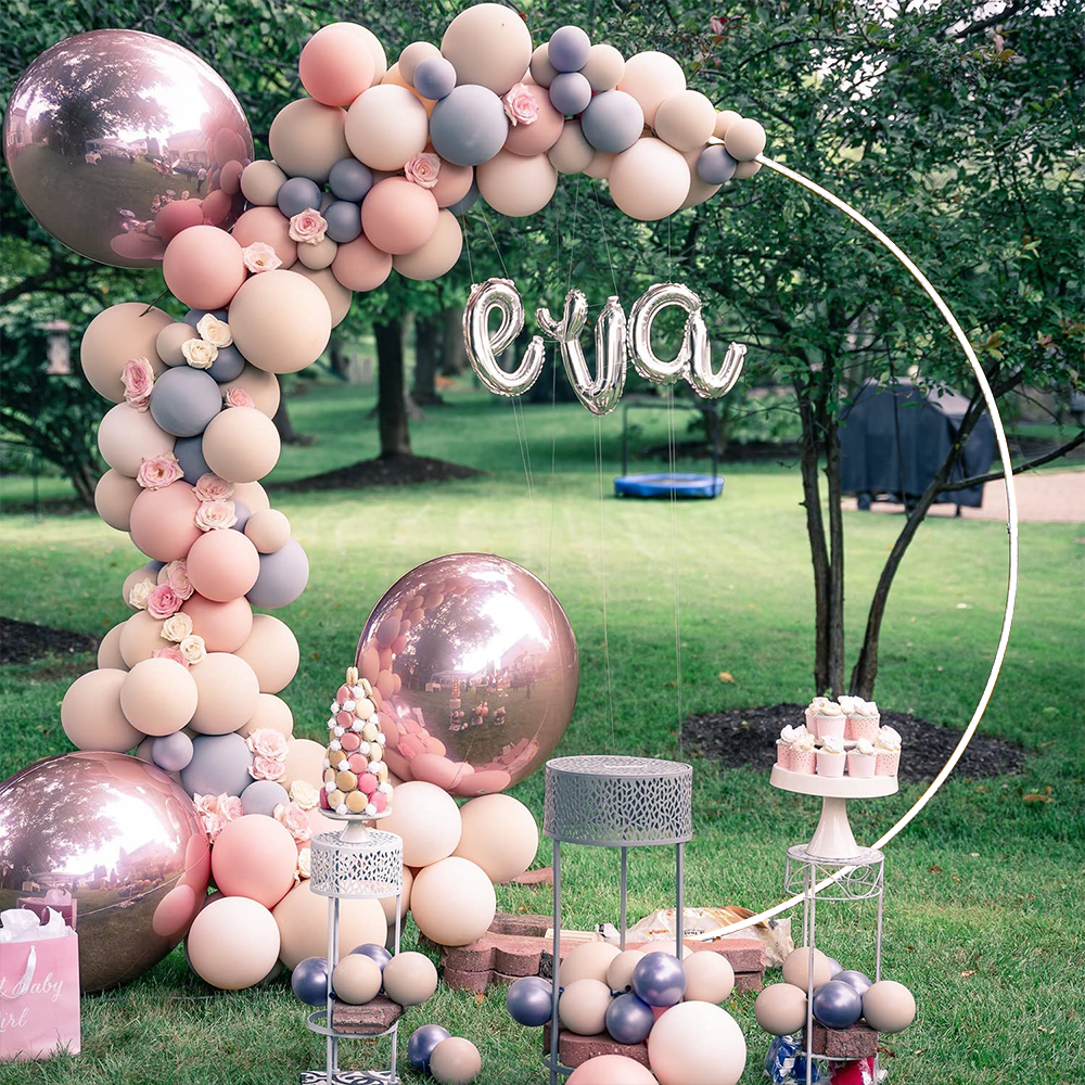 2M White Wedding Hoop Arch Metal Flower Ring Display Frame Balloon Circle Rack Backdrop for Wedding Birthday Party Garden Ceremony Decoration - Image 8