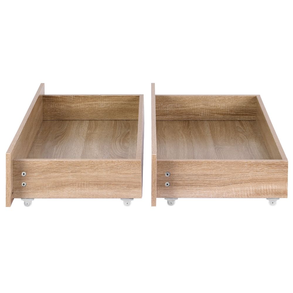 Artiss 2pcs Under Bed Storage with Wheels Rolling Wooden Drawers King Single & Queen - Image 3