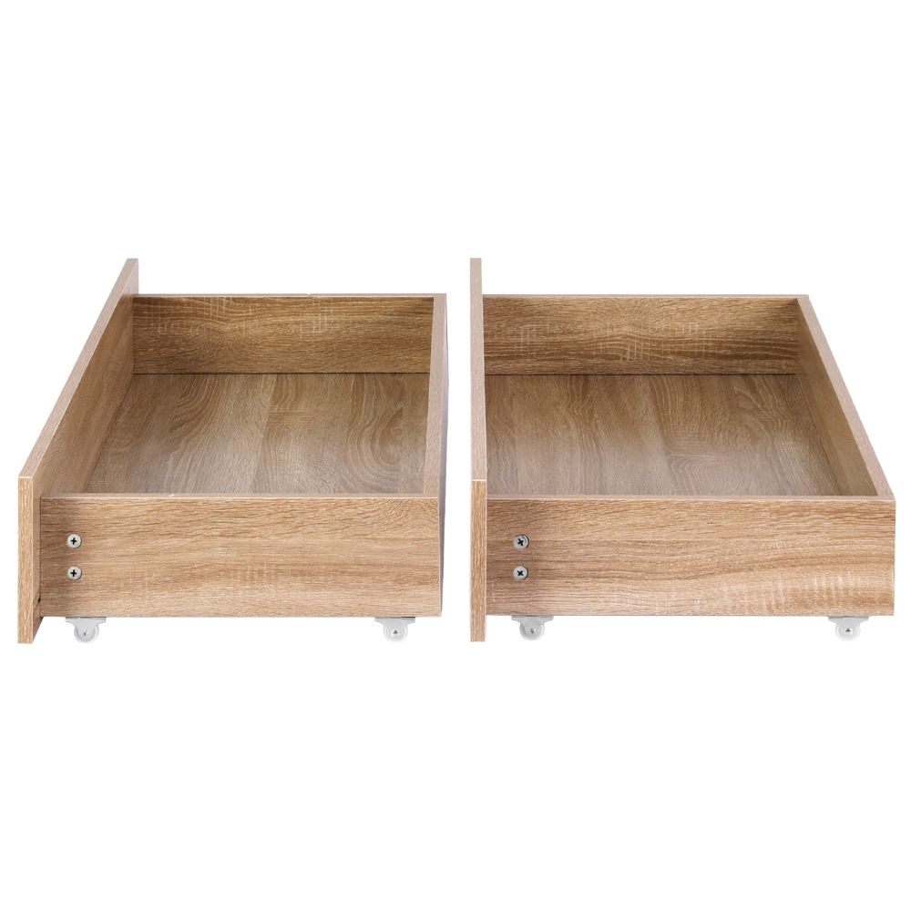 Artiss 2pcs Under Bed Storage with Wheels Rolling Wooden Drawers Single & Double - Image 3