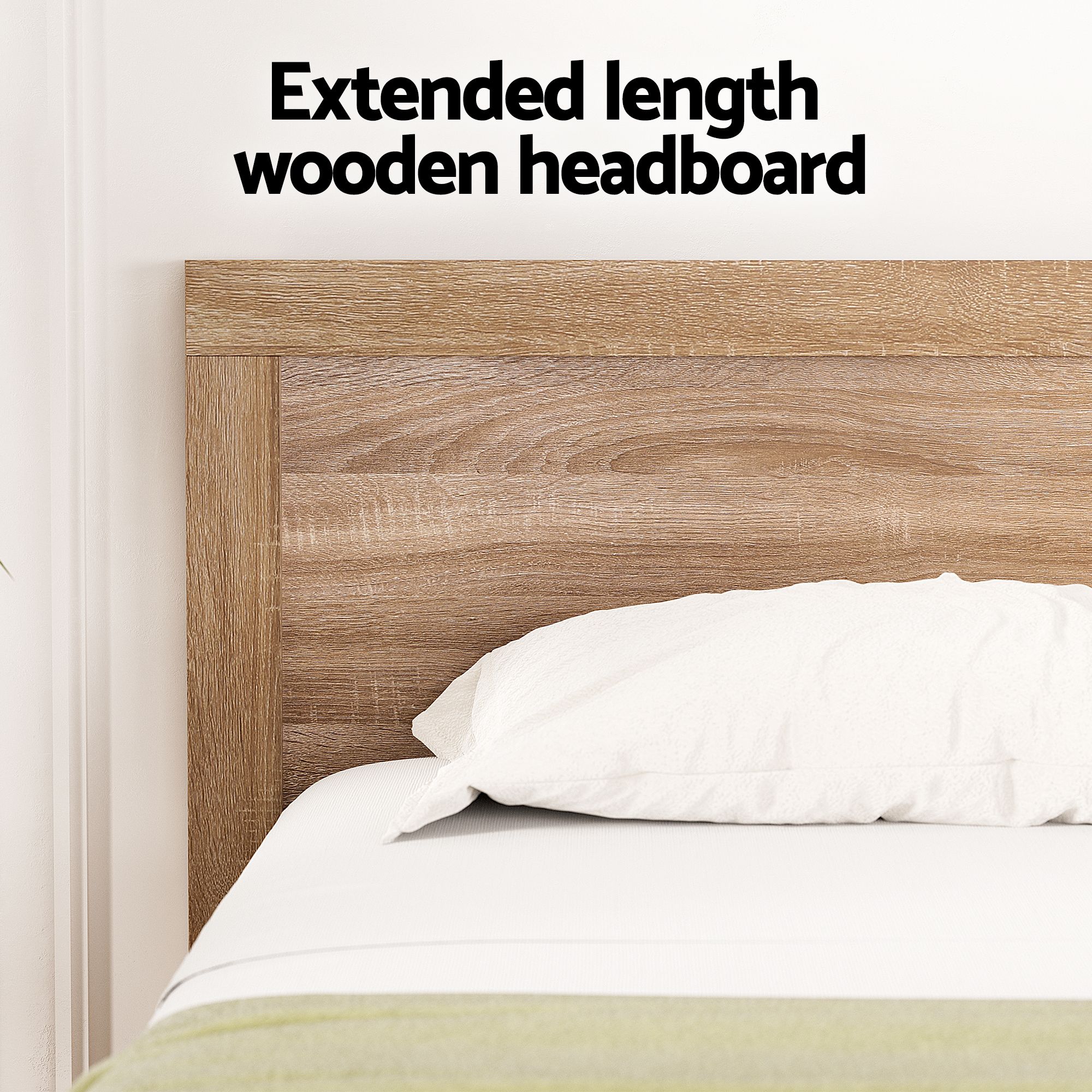 Artiss Single Bed Frame Wooden Bed Base Walnut - Image 5