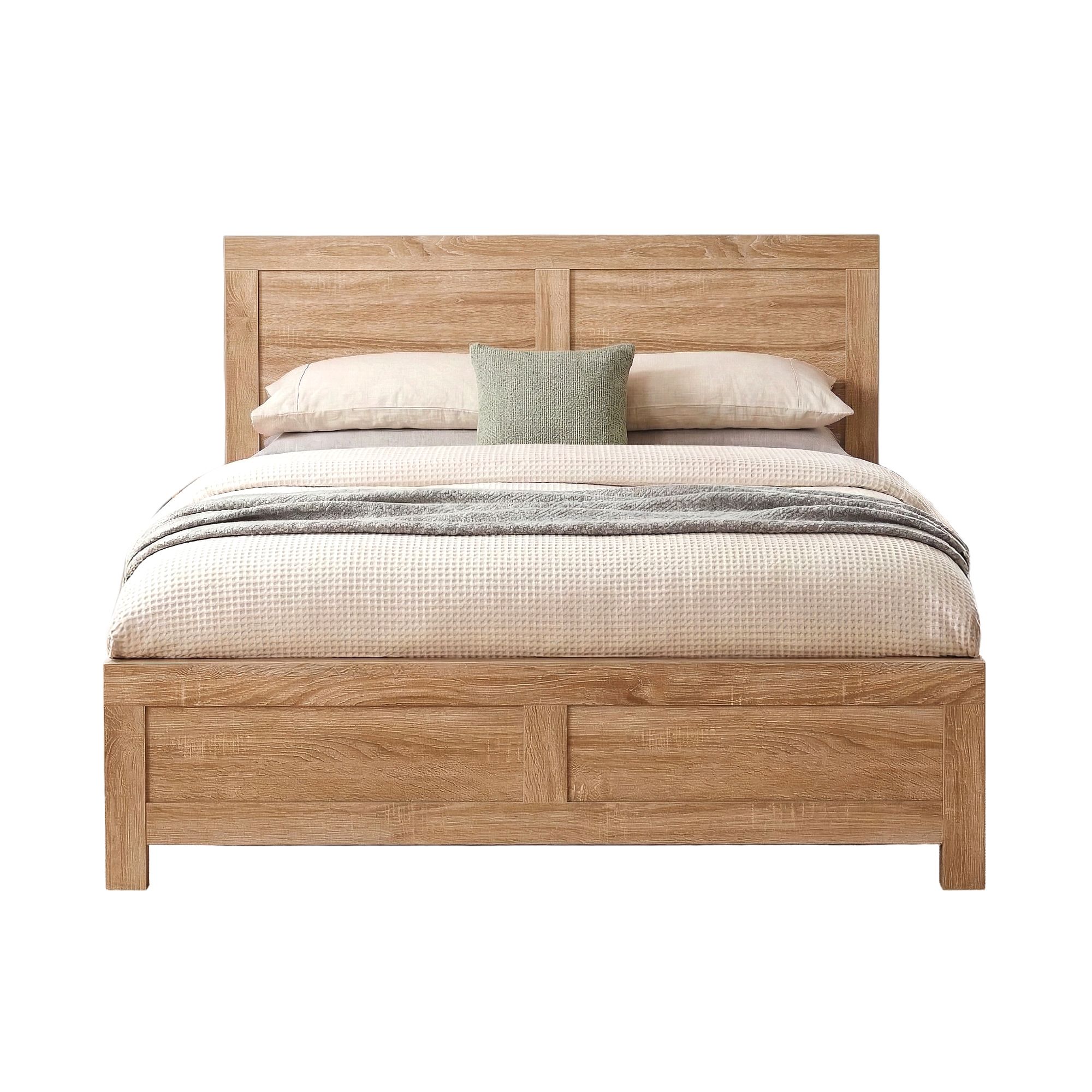 Artiss Single Bed Frame Wooden Bed Base Walnut - Image 8