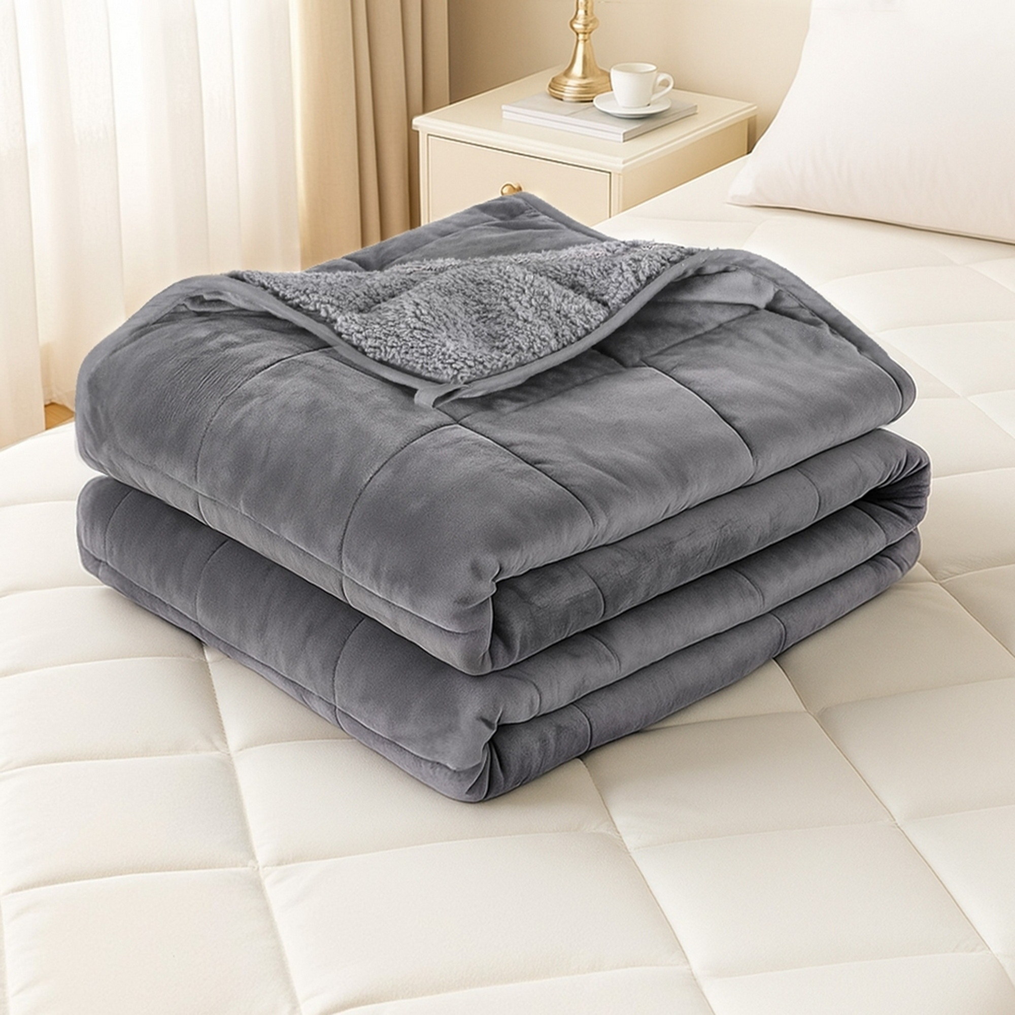 Giselle Bedding Weighted Blanket Fleece Sherpa Heavy Blanket 4.5KG - Image 1