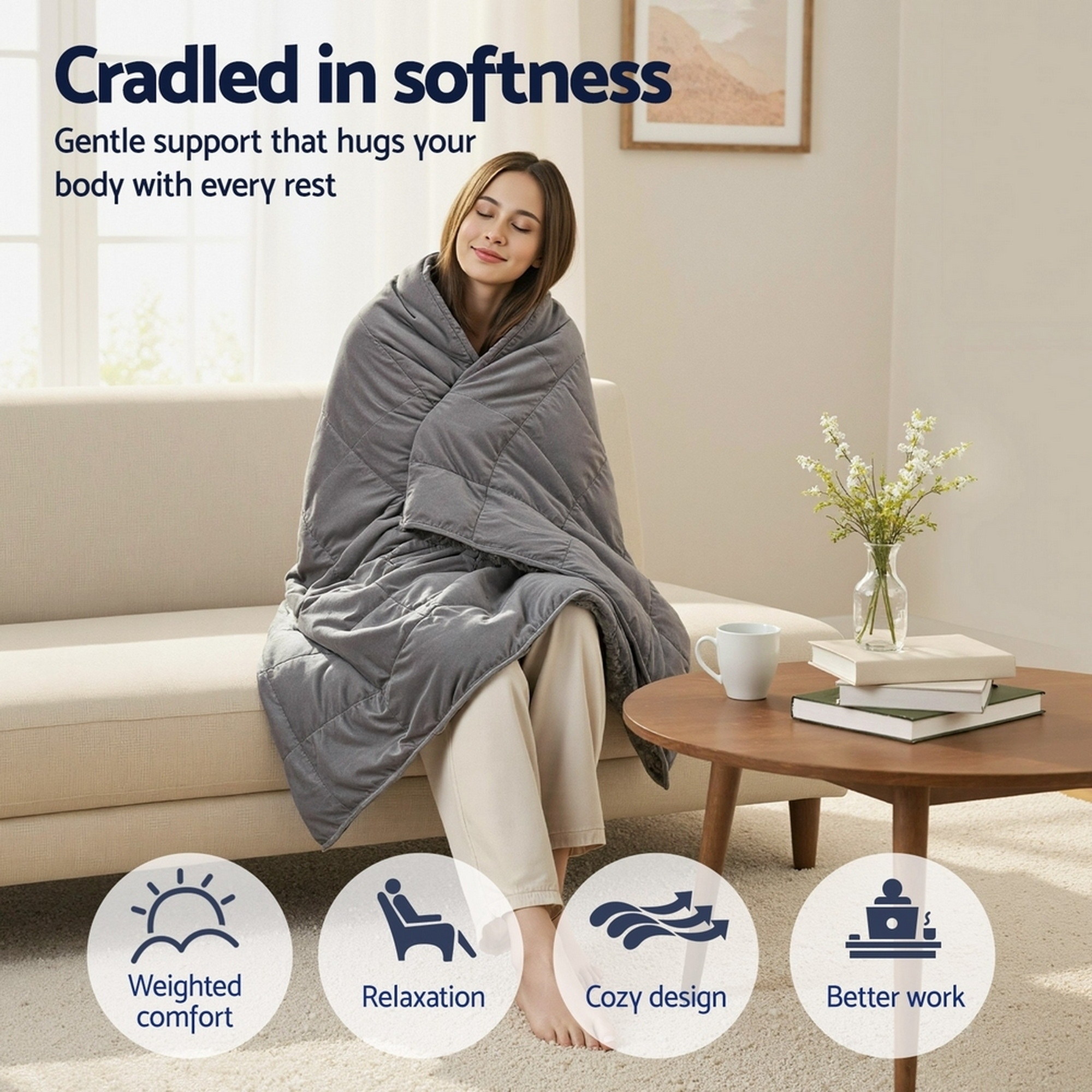 Giselle Bedding Weighted Blanket Fleece Sherpa Heavy Blanket 4.5KG - Image 6