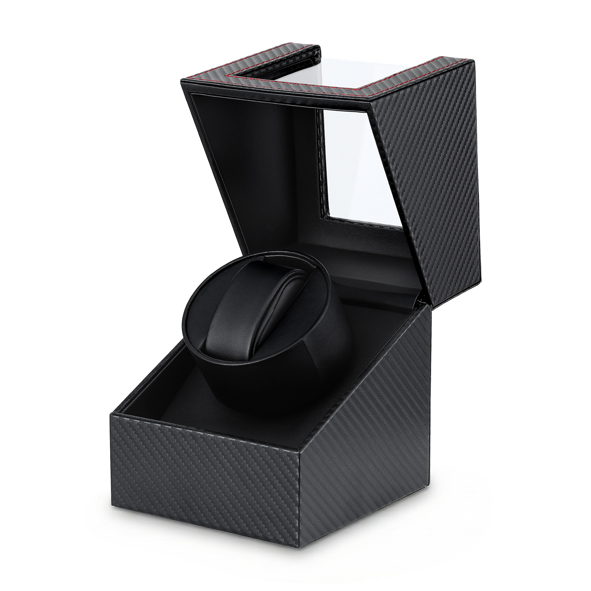 Embellir Watch Winder Box Automatic Single Quiet Carbon Fibre Black - Image 1