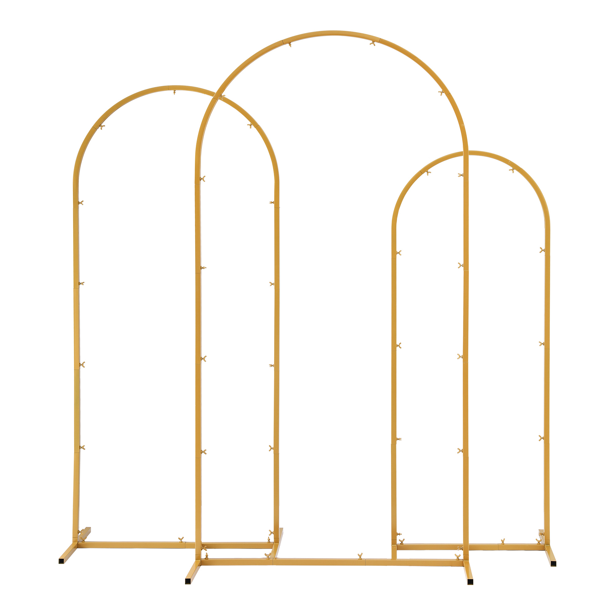 Wedding Arch Backdrop Stand Set of 3 Gold Metal Wedding Arched Frame, Easy to Assemble, Stable Balloon Arch Standfor Wedding, Baby Shower, Party Decoration - Image 1