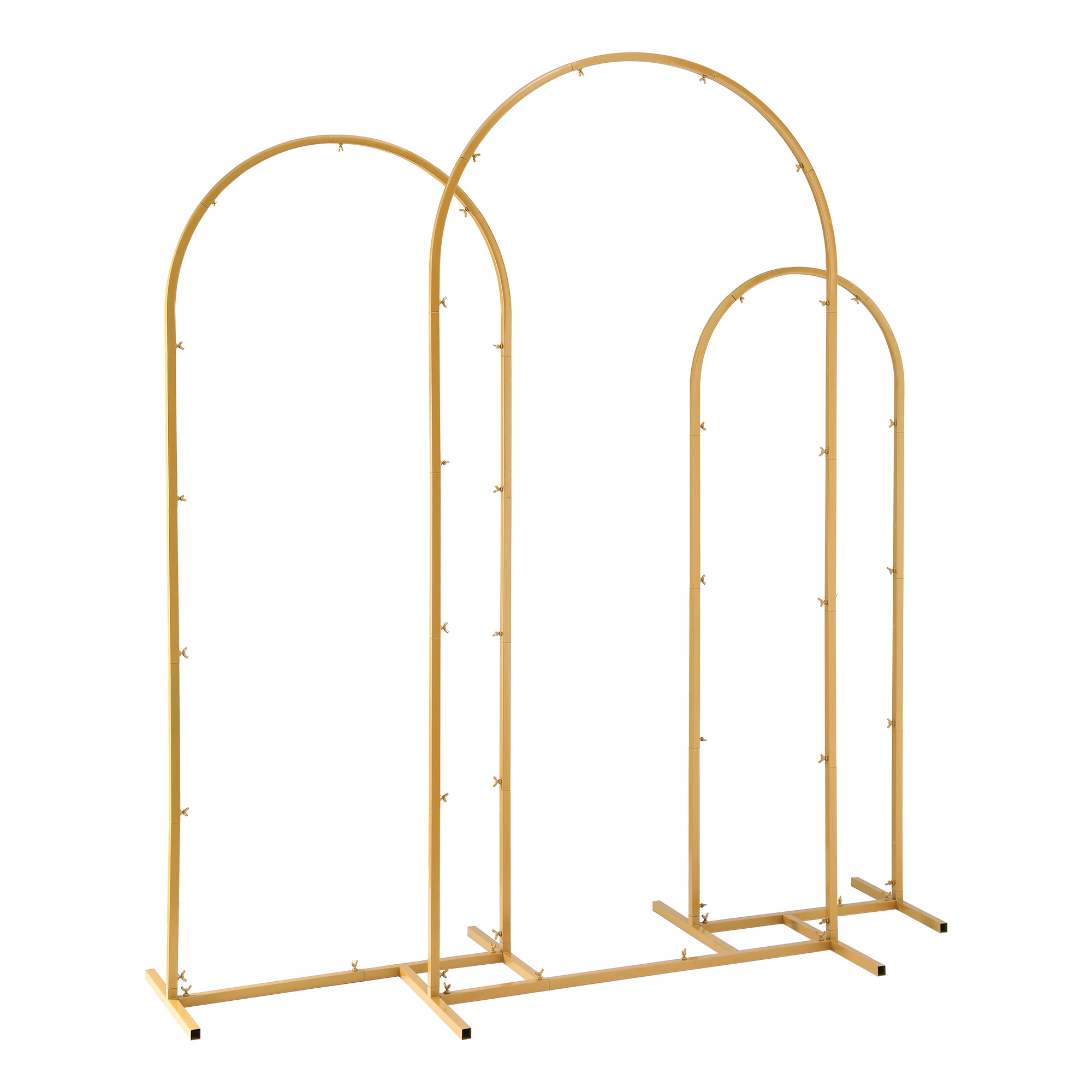 Wedding Arch Backdrop Stand Set of 3 Gold Metal Wedding Arched Frame, Easy to Assemble, Stable Balloon Arch Standfor Wedding, Baby Shower, Party Decoration - Image 3