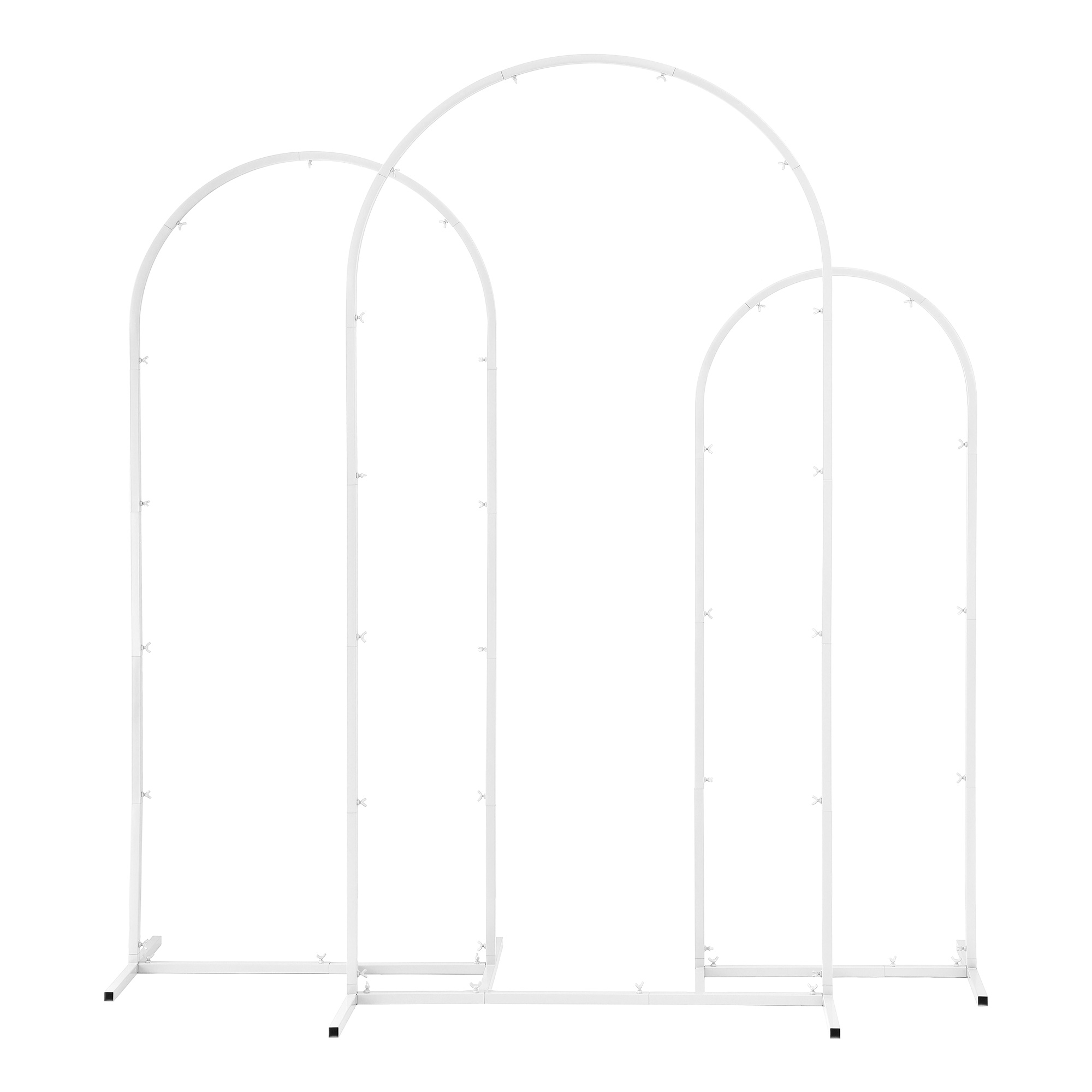 Wedding Arch Backdrop Stand Set of 3 Metal Wedding Arched Frame White, Easy to Assemble, Stable Balloon Arch Standfor Wedding, Baby Shower, Party Decoration - Image 1