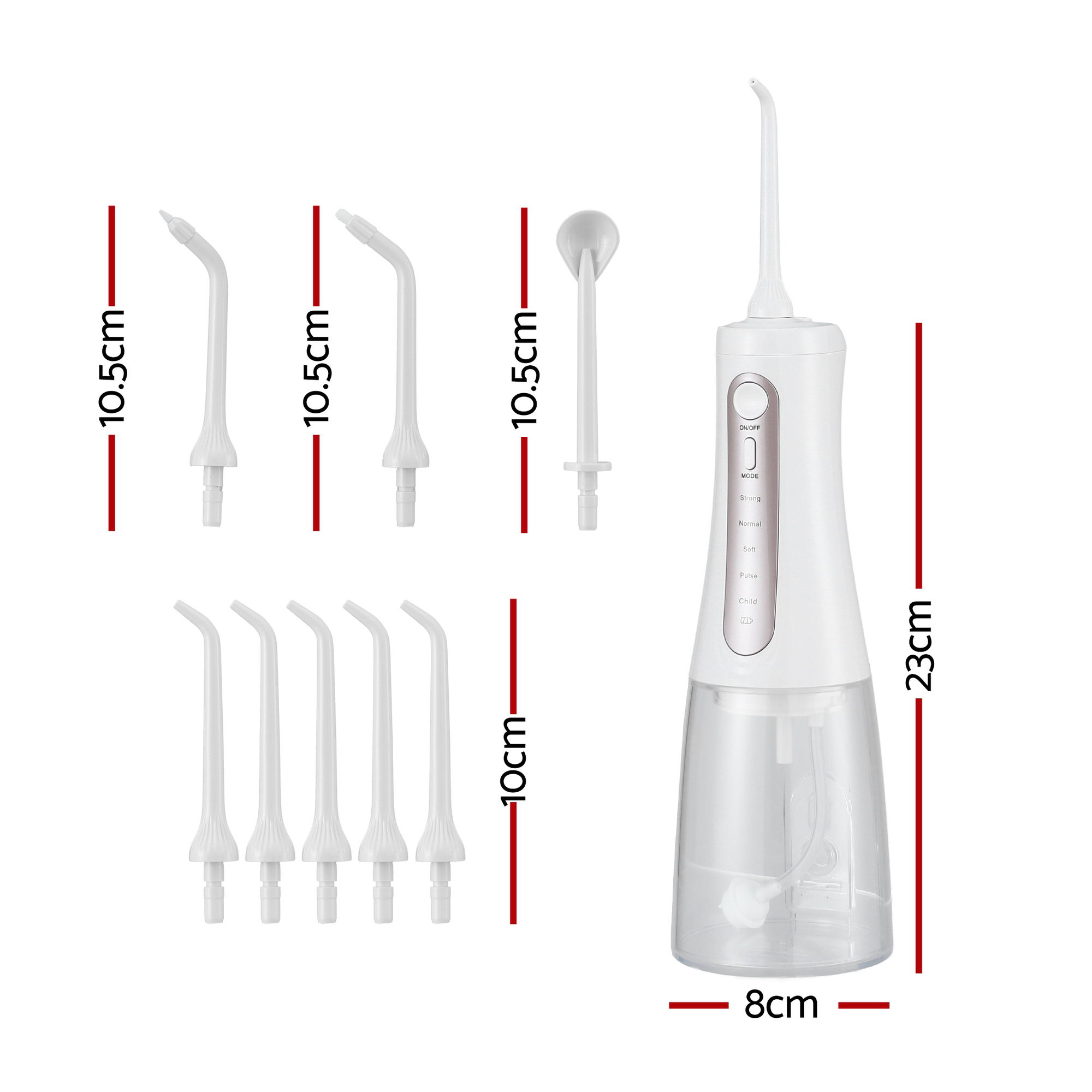 Devanti Cordless Water Flosser Dental Oral Irrigator White - Image 2
