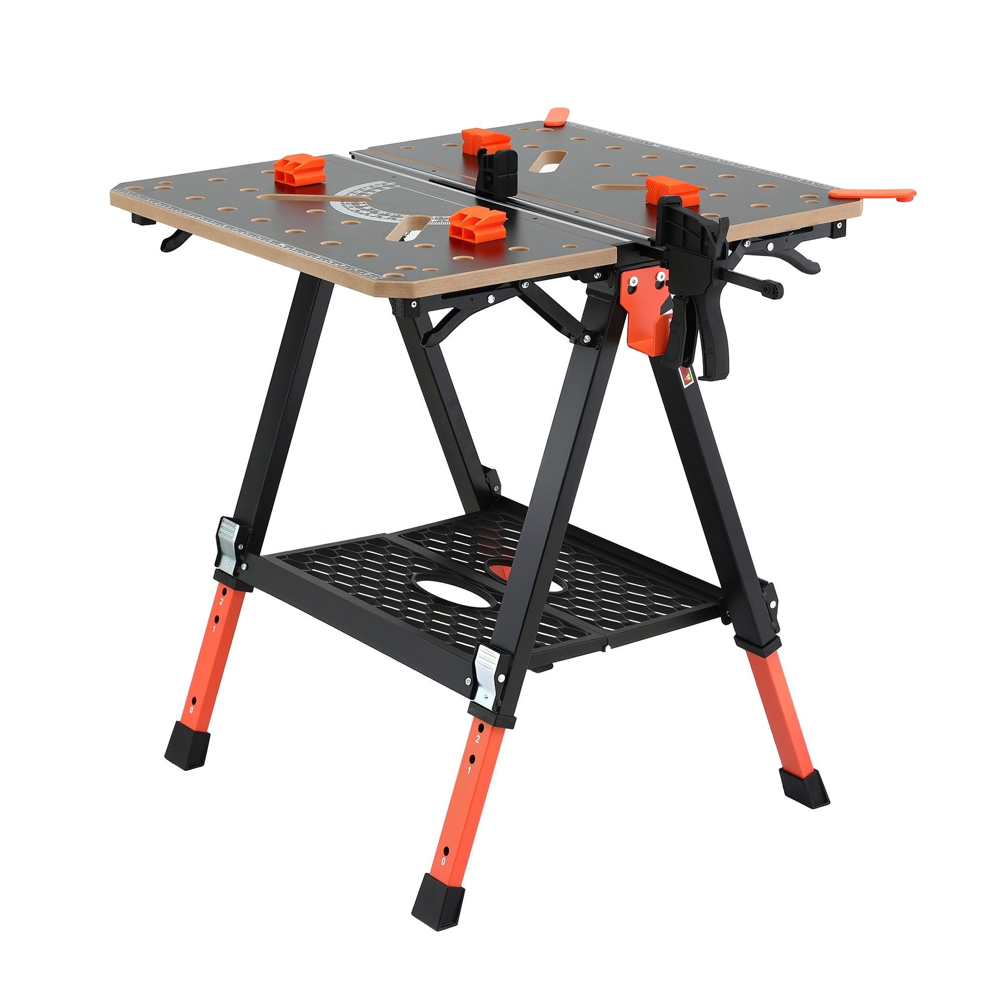 Giantz Portable Folding Work Table 454kg Adjustable Workbench - Image 2