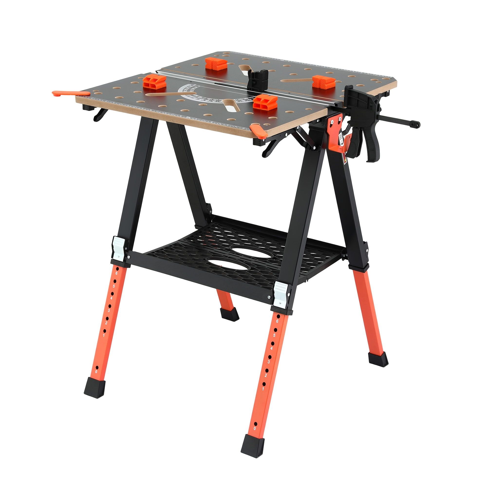 Giantz Portable Folding Work Table 454kg Adjustable Workbench - Image 4