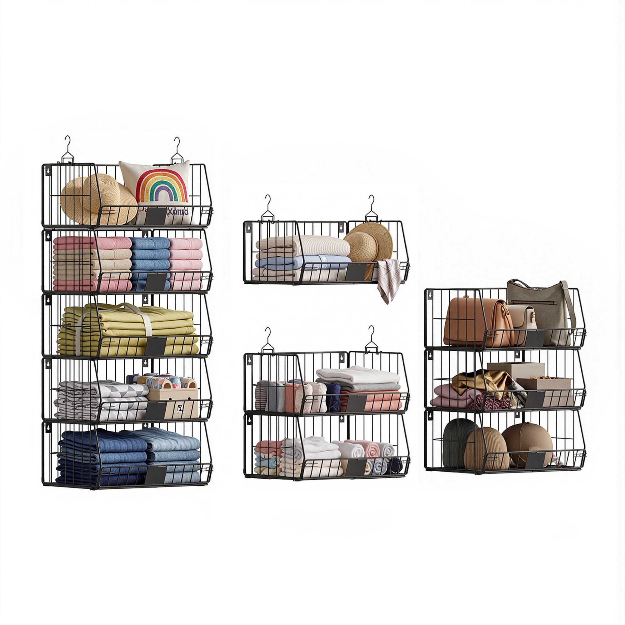 Artiss 5 Tier Stackable Closet Organizers and Storage Closet Hanging Storage Organizer Shelves - Image 1