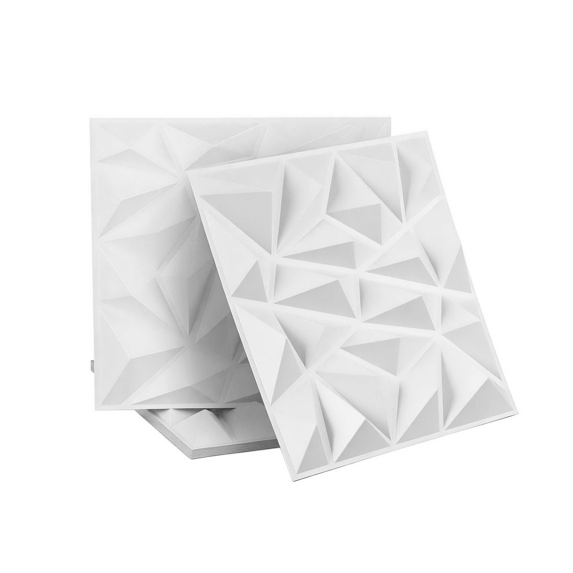 Artiss 3D Wall Panels Diamond PVC Decorative Panels 50x50cm Set of 15 Feature Wall - Image 3