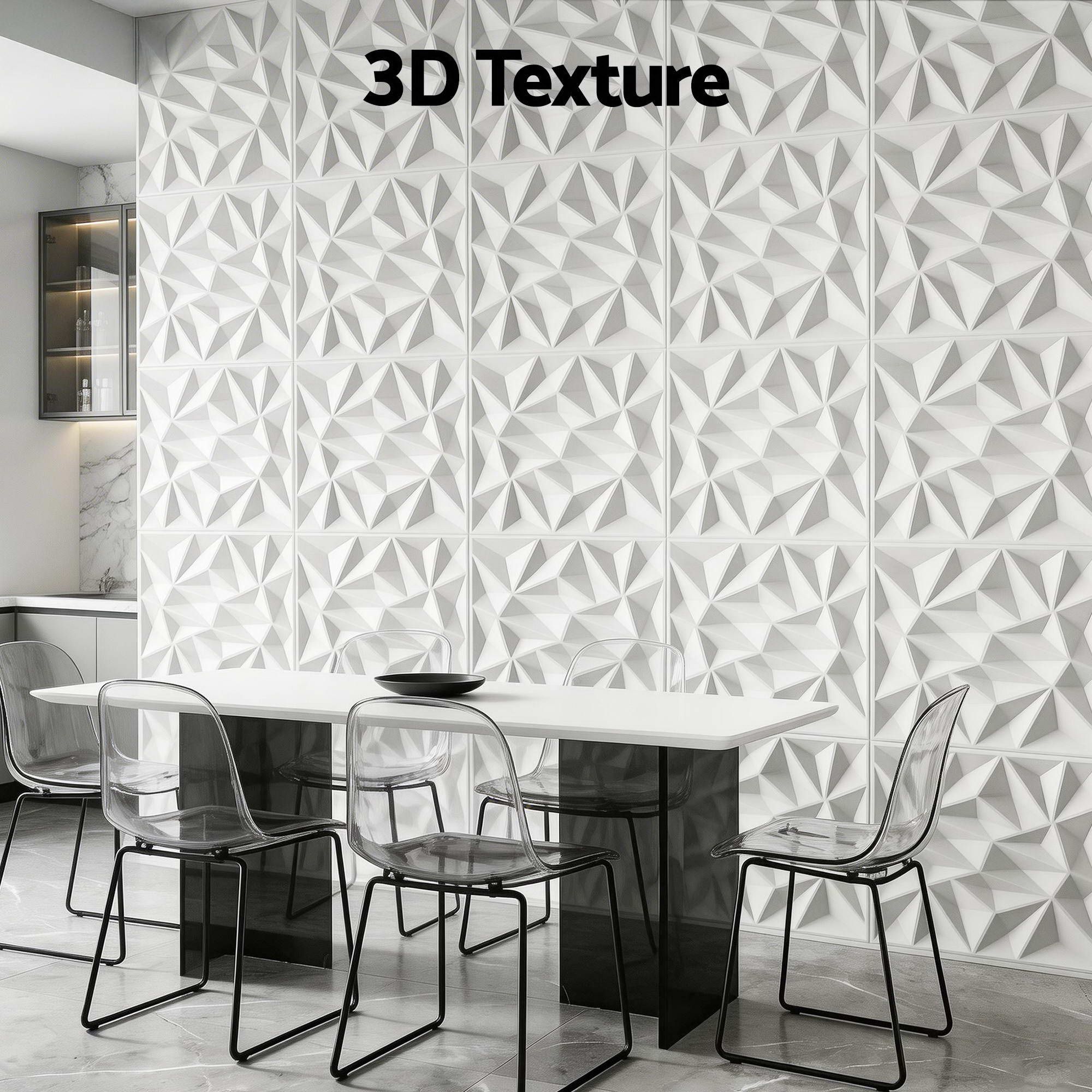 Artiss 3D Wall Panels Diamond PVC Decorative Panels 50x50cm Set of 15 Feature Wall - Image 4