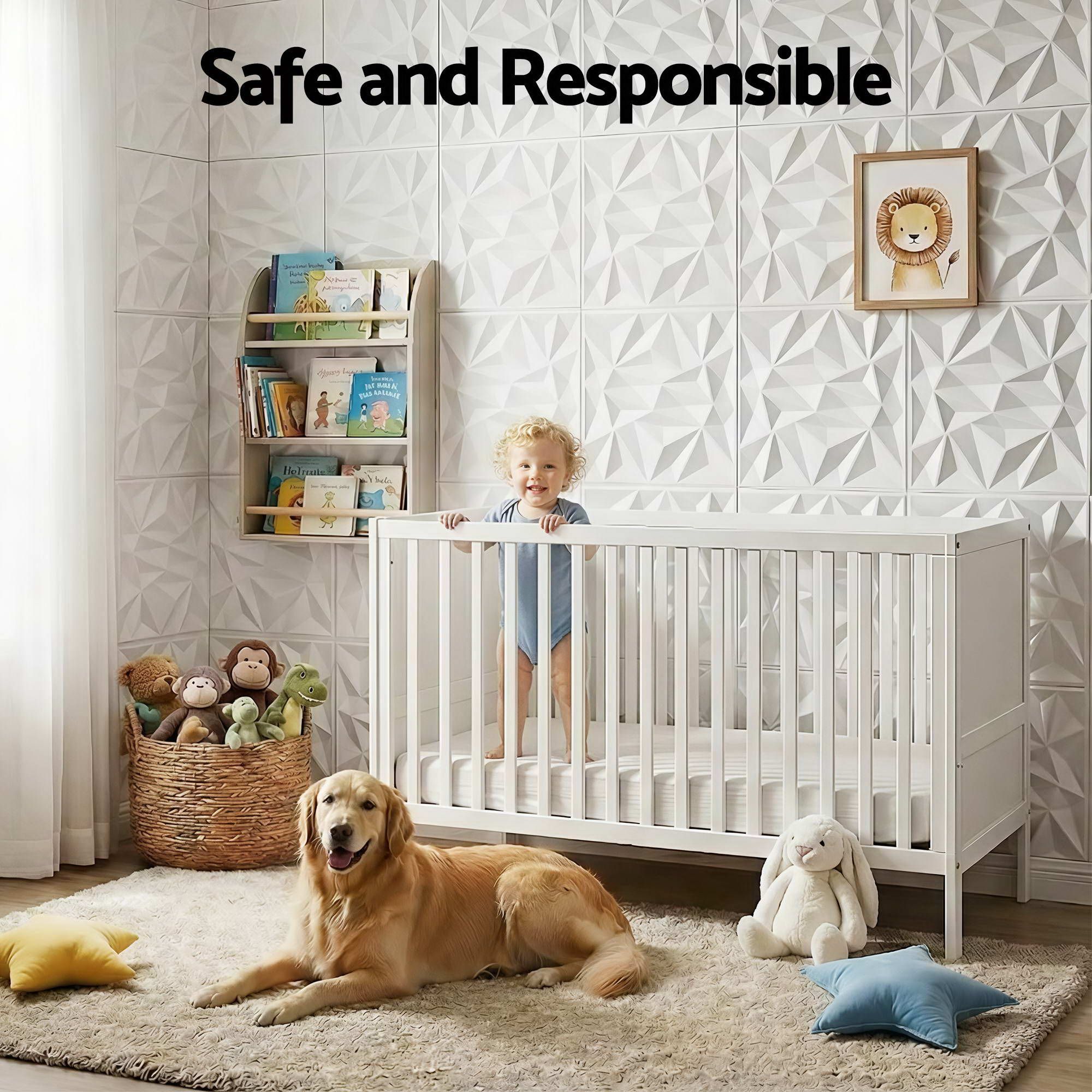 Artiss 3D Wall Panels Diamond PVC Decorative Panels 50x50cm Set of 15 Feature Wall - Image 5