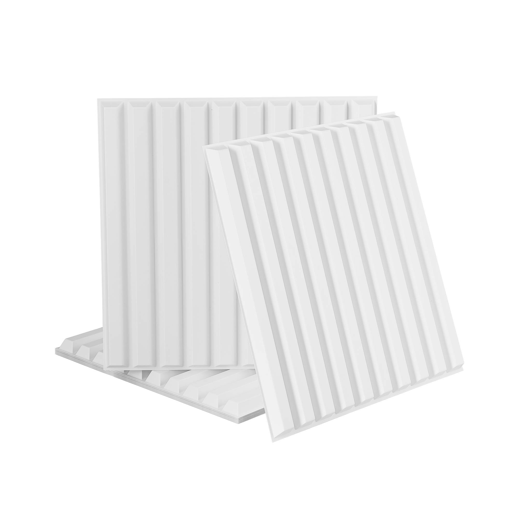 Artiss 3D Wall Panels Vertical PVC Decorative Panels 50x50cm Set of 15 Feature Wall Vert - Image 3