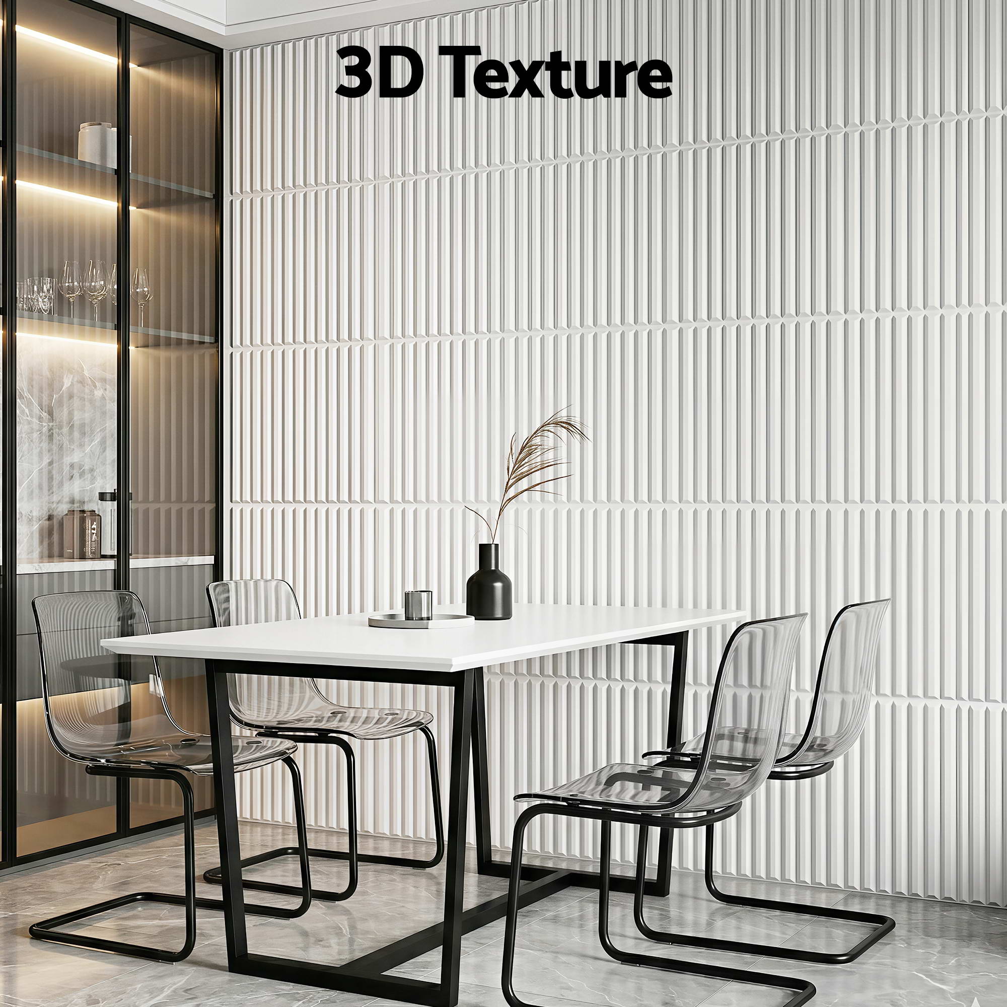 Artiss 3D Wall Panels Vertical PVC Decorative Panels 50x50cm Set of 15 Feature Wall Vert - Image 4