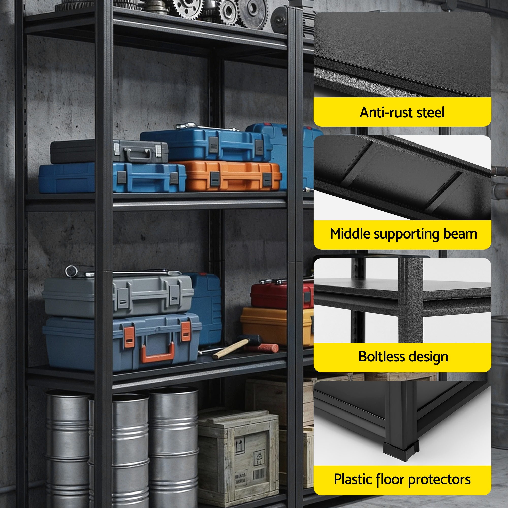 Giantz Garage Shelving 1.8X0.9m Warehouse Rack Storage Shelves Workshop Racks Steel - Image 8