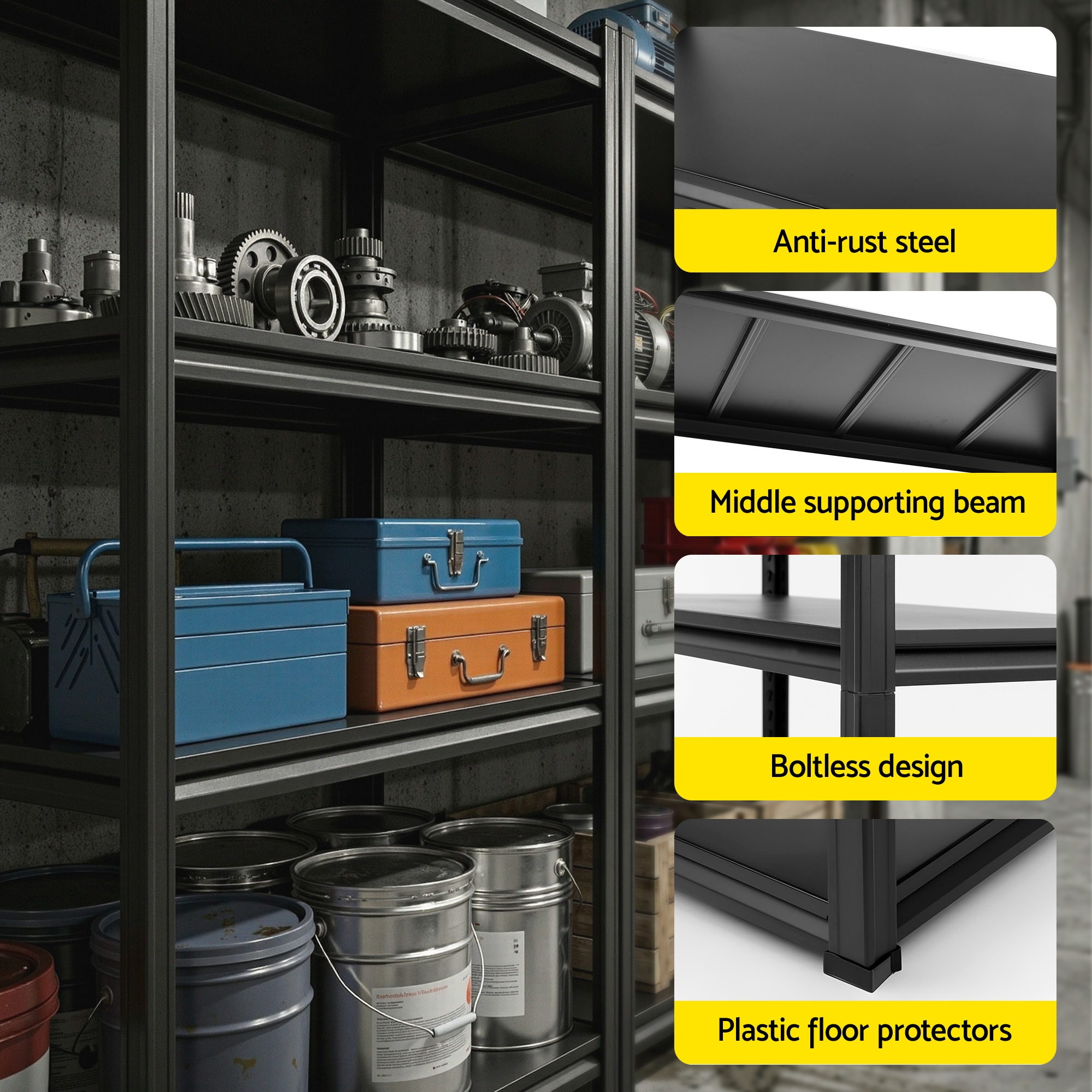 Giantz Garage Shelving 1.8X1.2m Warehouse Rack Storage Shelves Workshop Racks Steel - Image 8